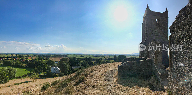 Burrow Mump church, Somerset, England